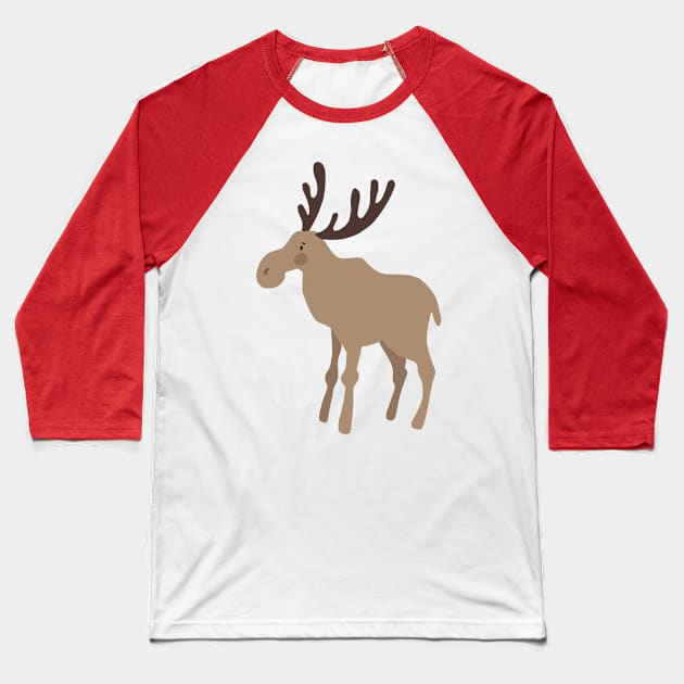 Christmas Moose Baseball T-Shirt by JunkyDotCom